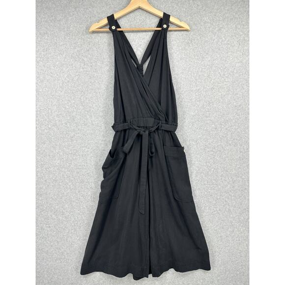 Anthropologie Pants - Elevenses Jumpsuit Womens 2 Black Anthropologie Sable Romper Cropped Wide Leg